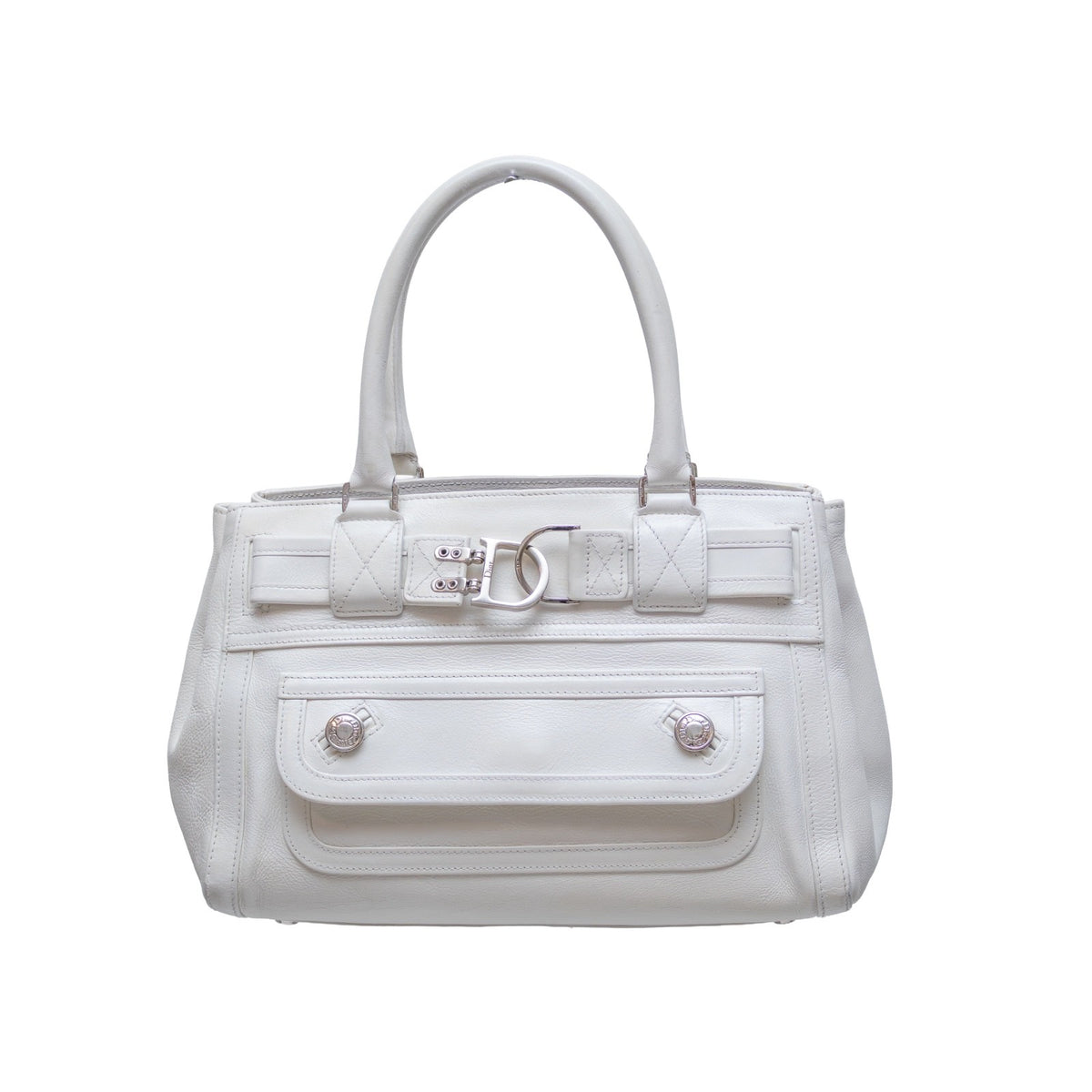 Christian Dior White Leather Tote Bag – 2005 Collection by John Galliano
