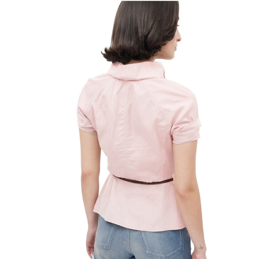 Brunello Cucinelli Vintage Blush Pink Short Sleeve Blazer Top IT 42 | US 6 UK 10