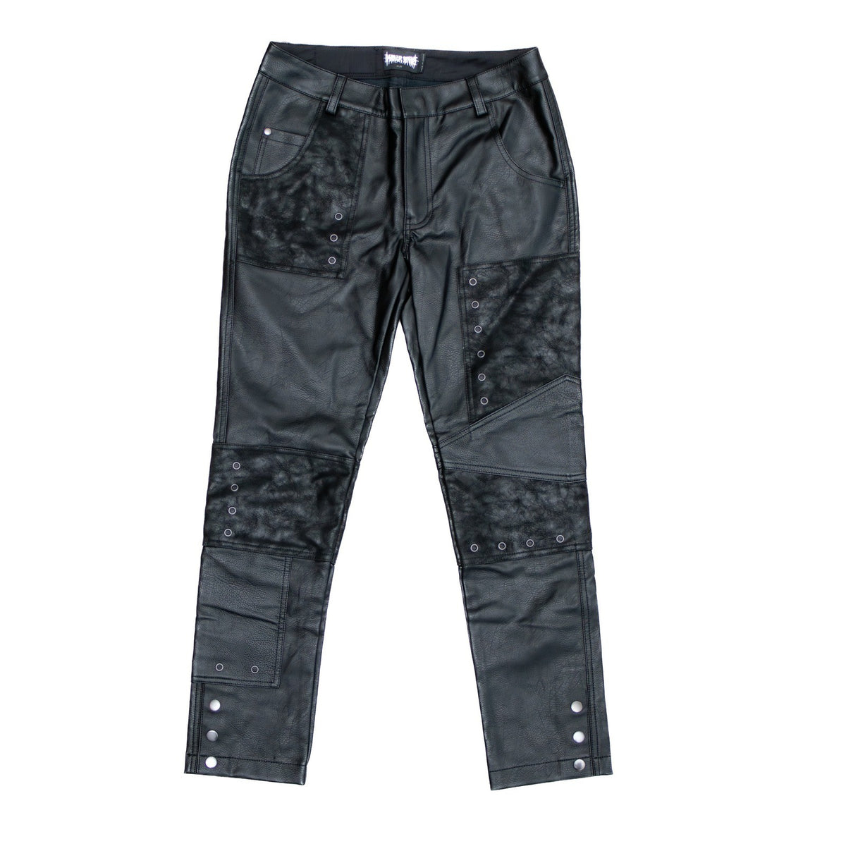 Darker Wavs XS Black Faux Leather Moto Pants Gothic Punk Utility Biker