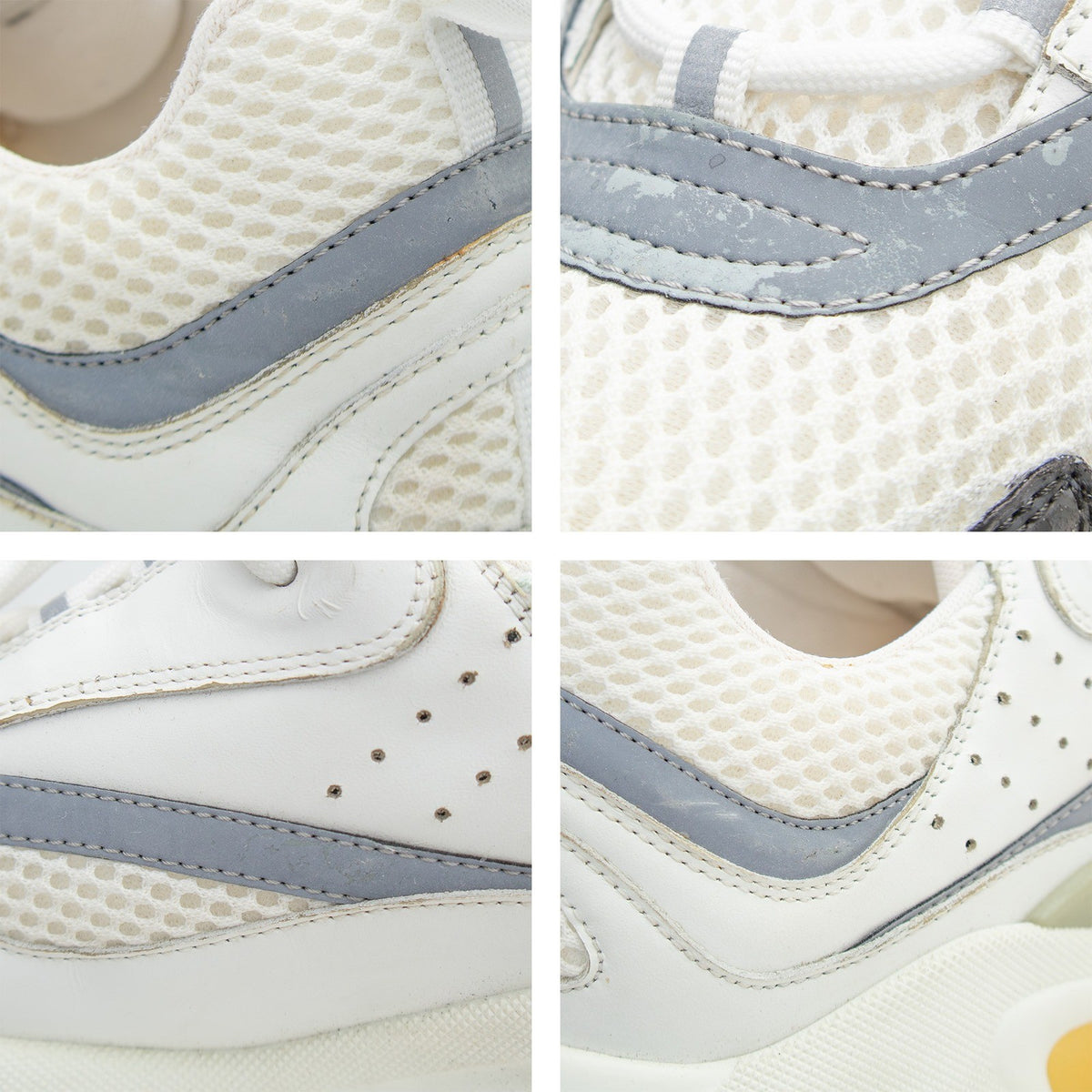 Christian Dior B22 Sneakers White Gray Mesh Leather Sneakers Size EU 43 US 10
