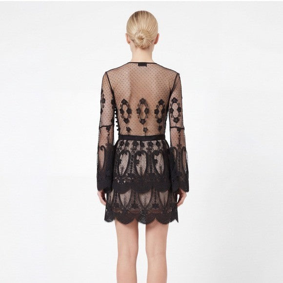 Elisabetta Franchi Black Lace Mini Dress – IT 40 (US 4 / UK 8)
