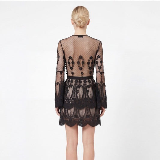 Elisabetta Franchi Black Lace Mini Dress – IT 40 (US 4 / UK 8)