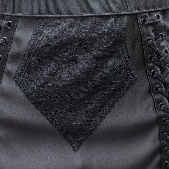 $1250 Dolce & Gabbana Corset-Style Lace-Up Mini Skirt – Black – IT 40 / US 4