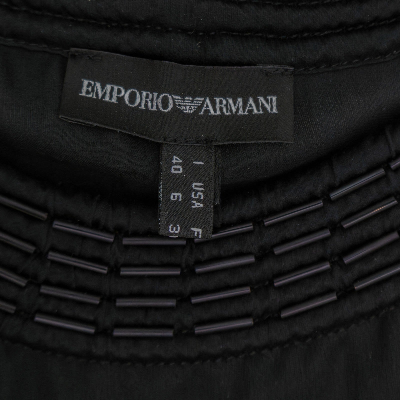 Emporio Armani Silk Beaded Strap Top IT 40 US 6 UK 8 Black