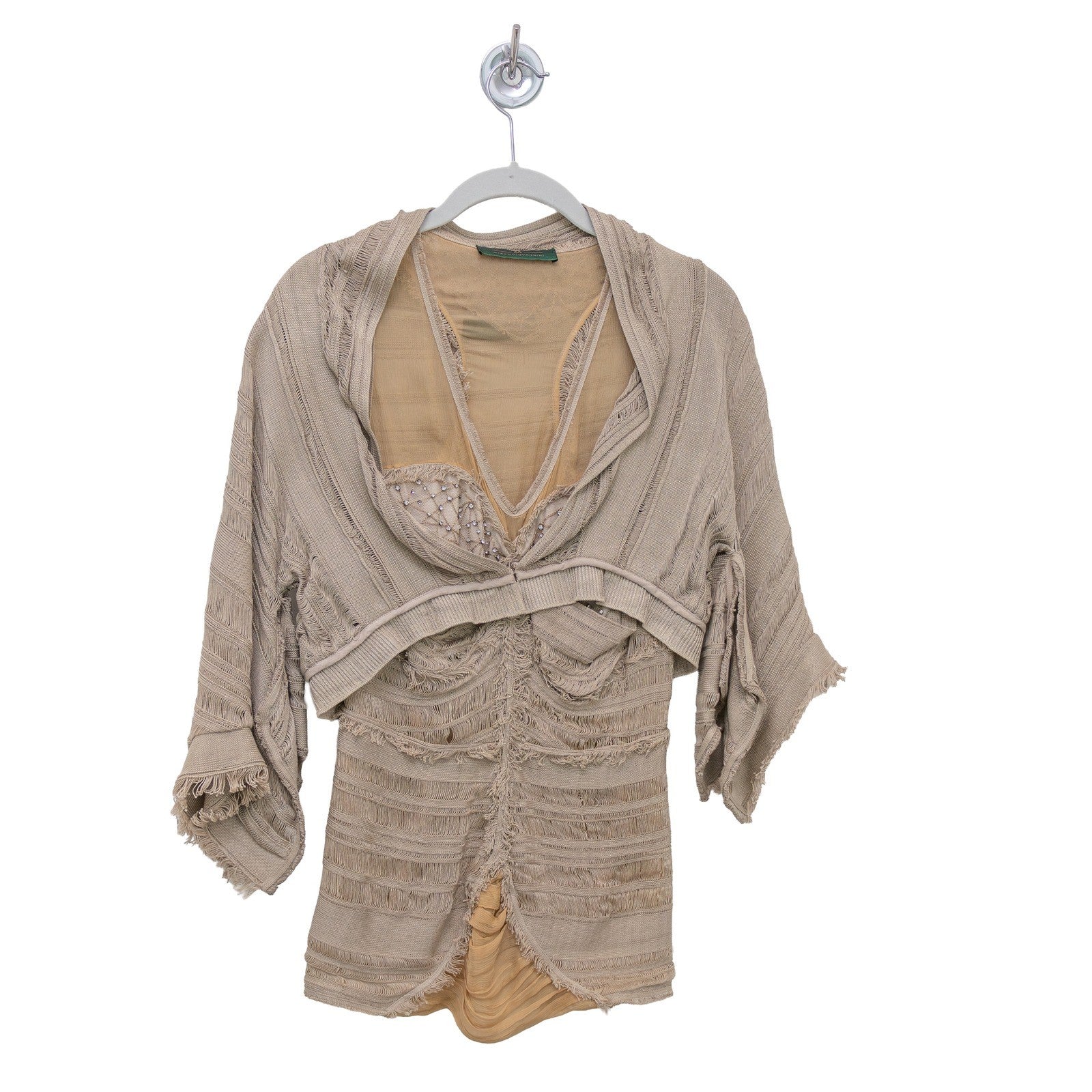 Mirco Giovannini Embellished Linen Tunic & Cropped Jacket Set - Size IT 44