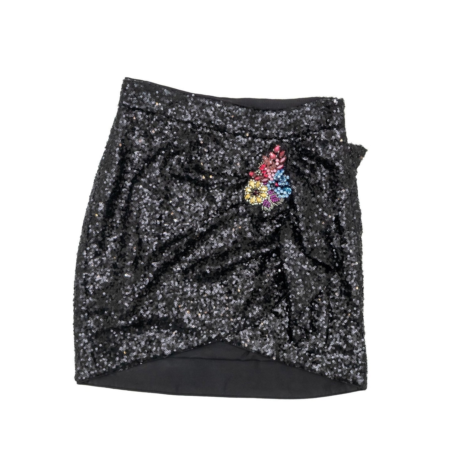 Pinko Vintage Black Sequin Embellished Mini Skirt EU 38 US 6 UK 10