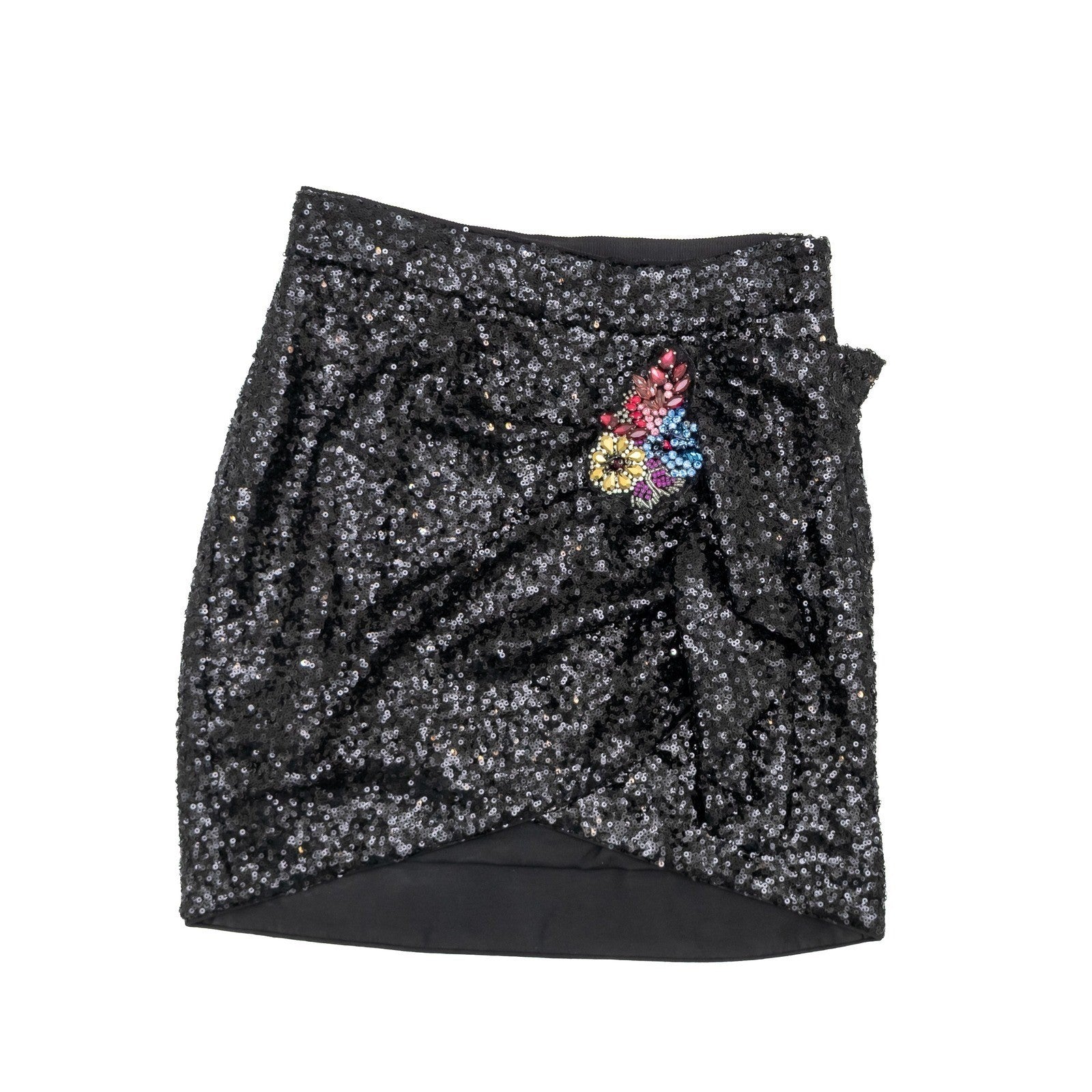 Pinko Vintage Black Sequin Embellished Mini Skirt EU 38 US 6 UK 10
