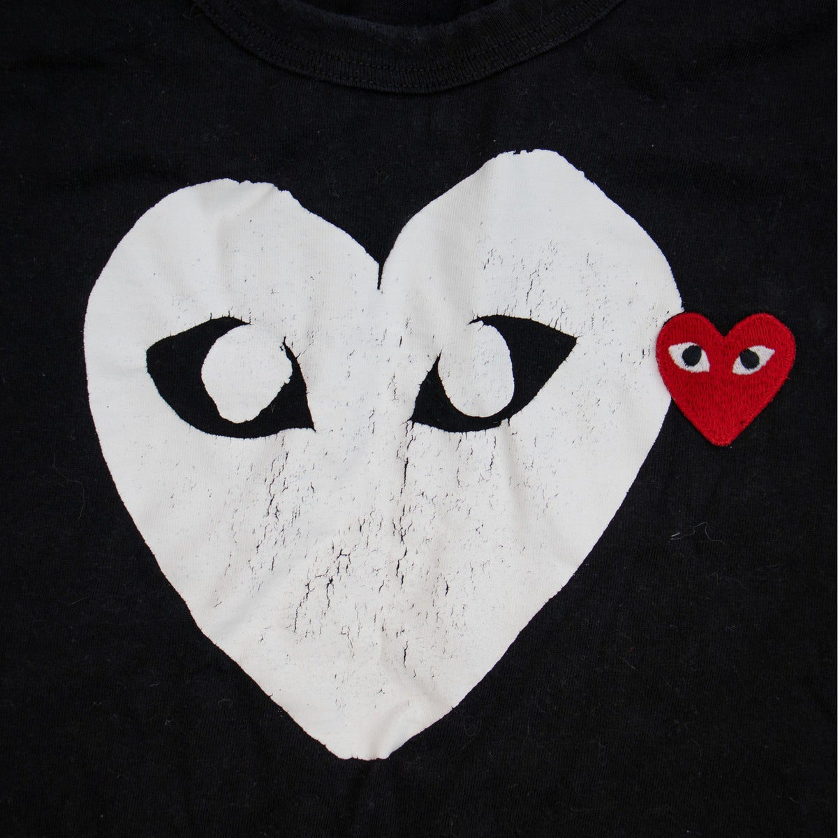 Comme Des Garçons Play Big Heart T Shirt Black Short Sleeve Men's Size M