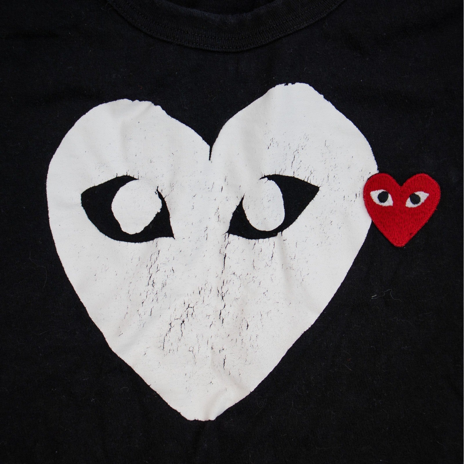 Comme Des Garçons Play Big Heart T Shirt Black Short Sleeve Men's Size M