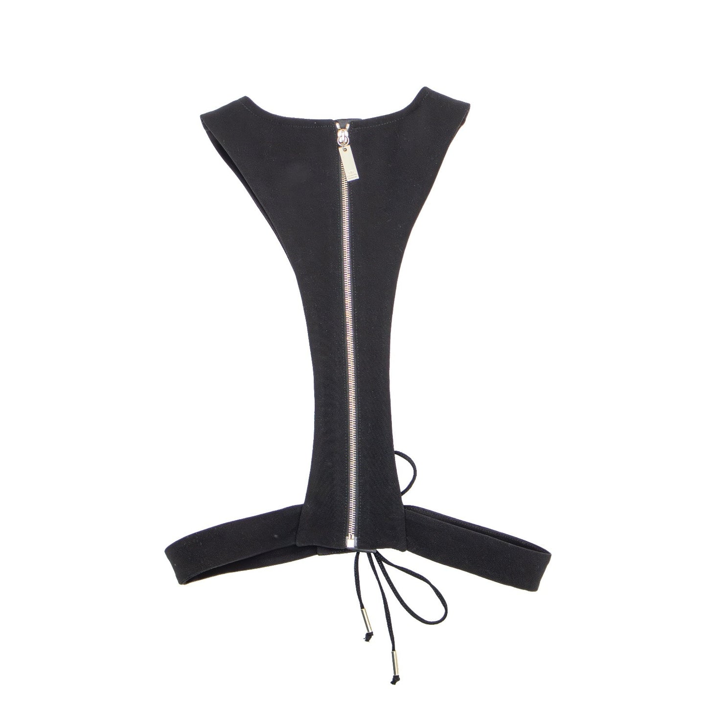 ELISABETTA FRANCHI Black Corset-Style Harness Top – Size 40 (IT)