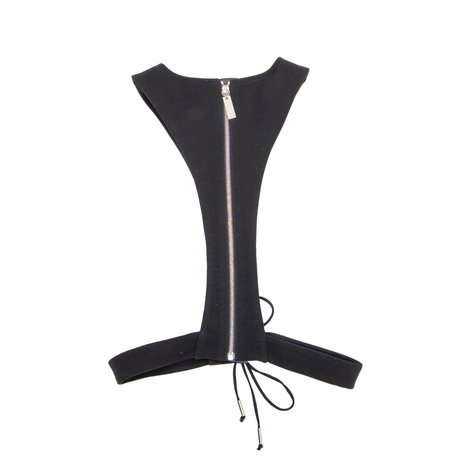 ELISABETTA FRANCHI Black Corset-Style Harness Top – Size 40 (IT)