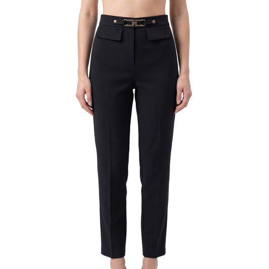Elisabetta Franchi Women's Tailored Pants – Black – IT 42 - US 4