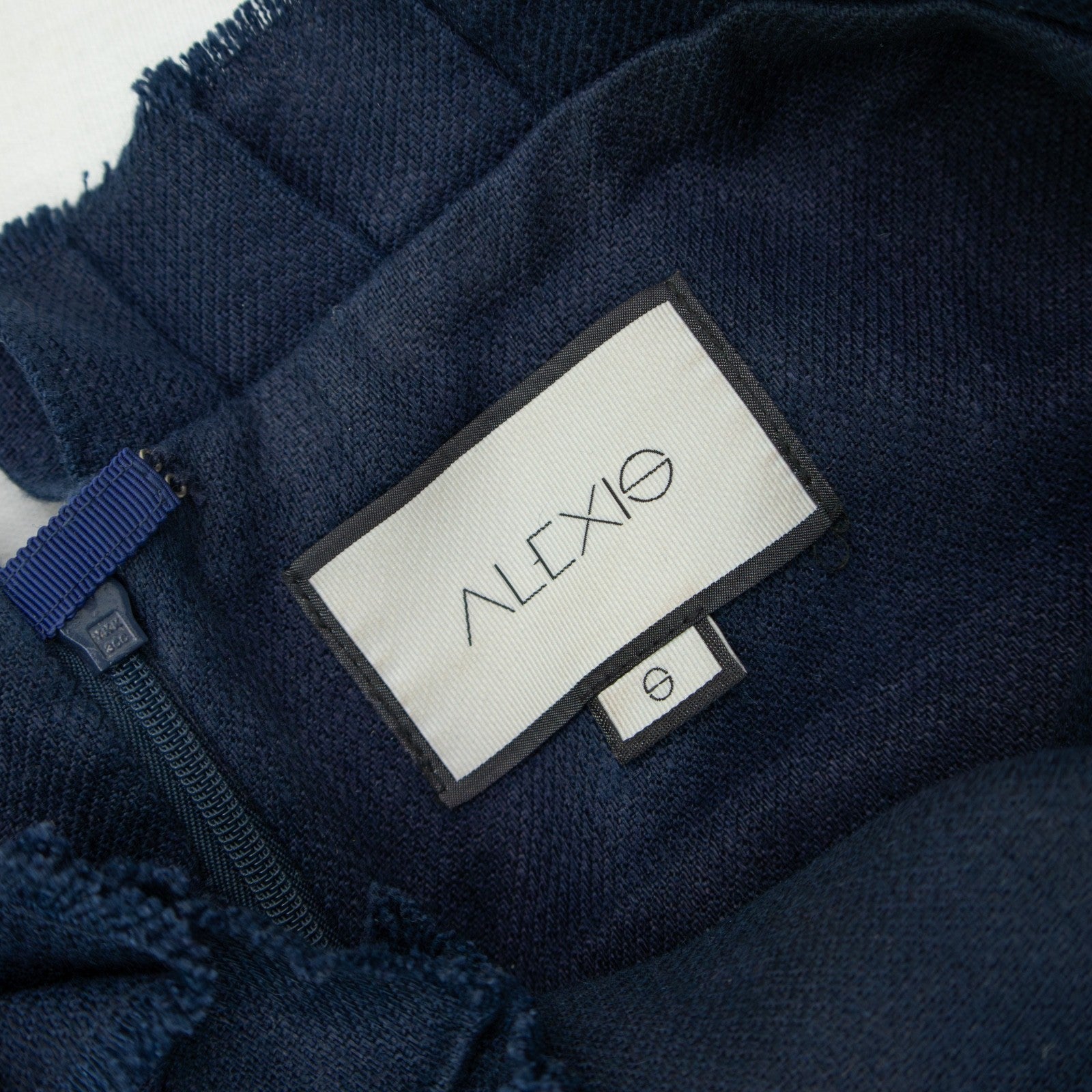 ALEXIS Strapless Linen Belted Romper Navy Blue Size S