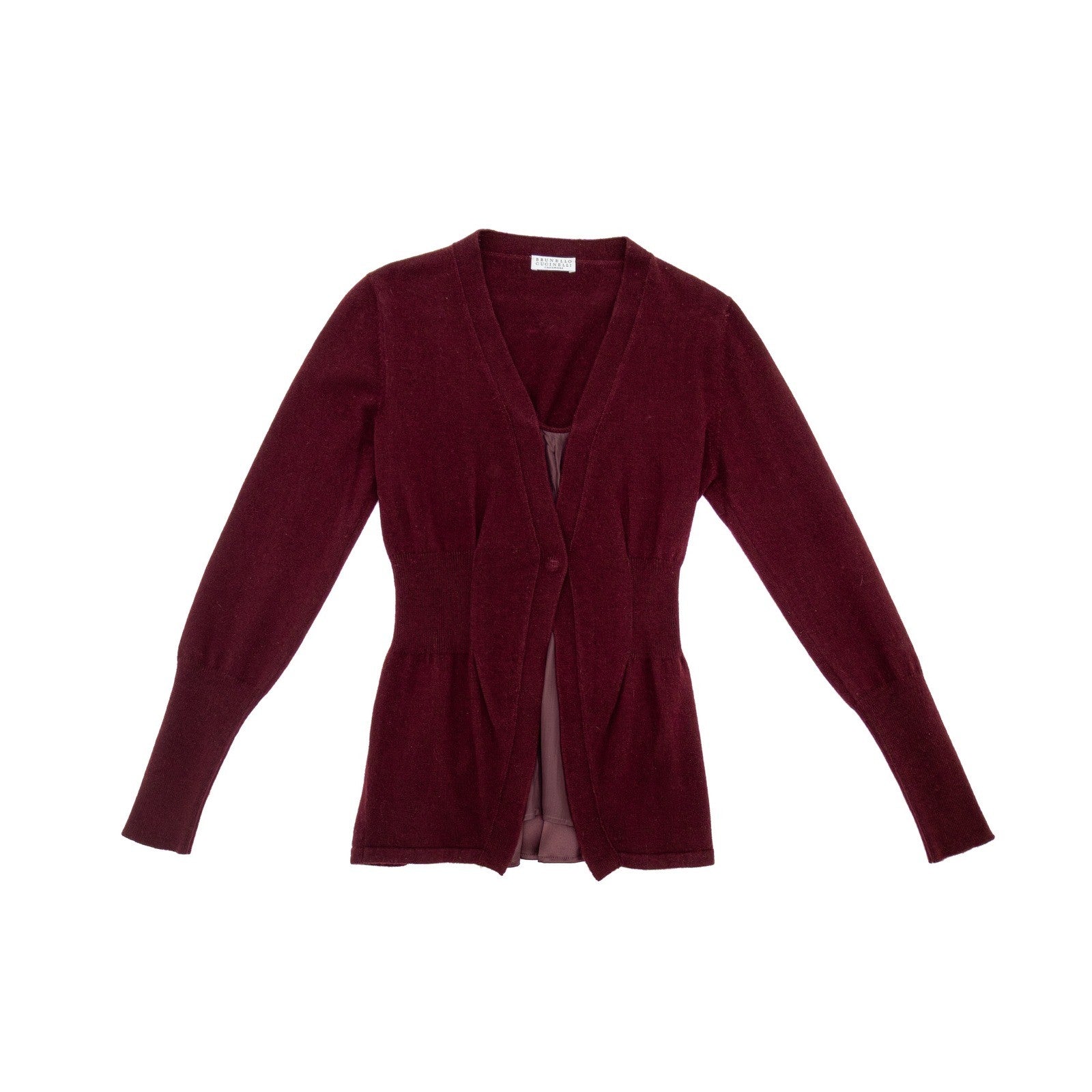Brunello Cucinelli Vintage Cashmere Cardigan / Top – Burgundy - Size XS