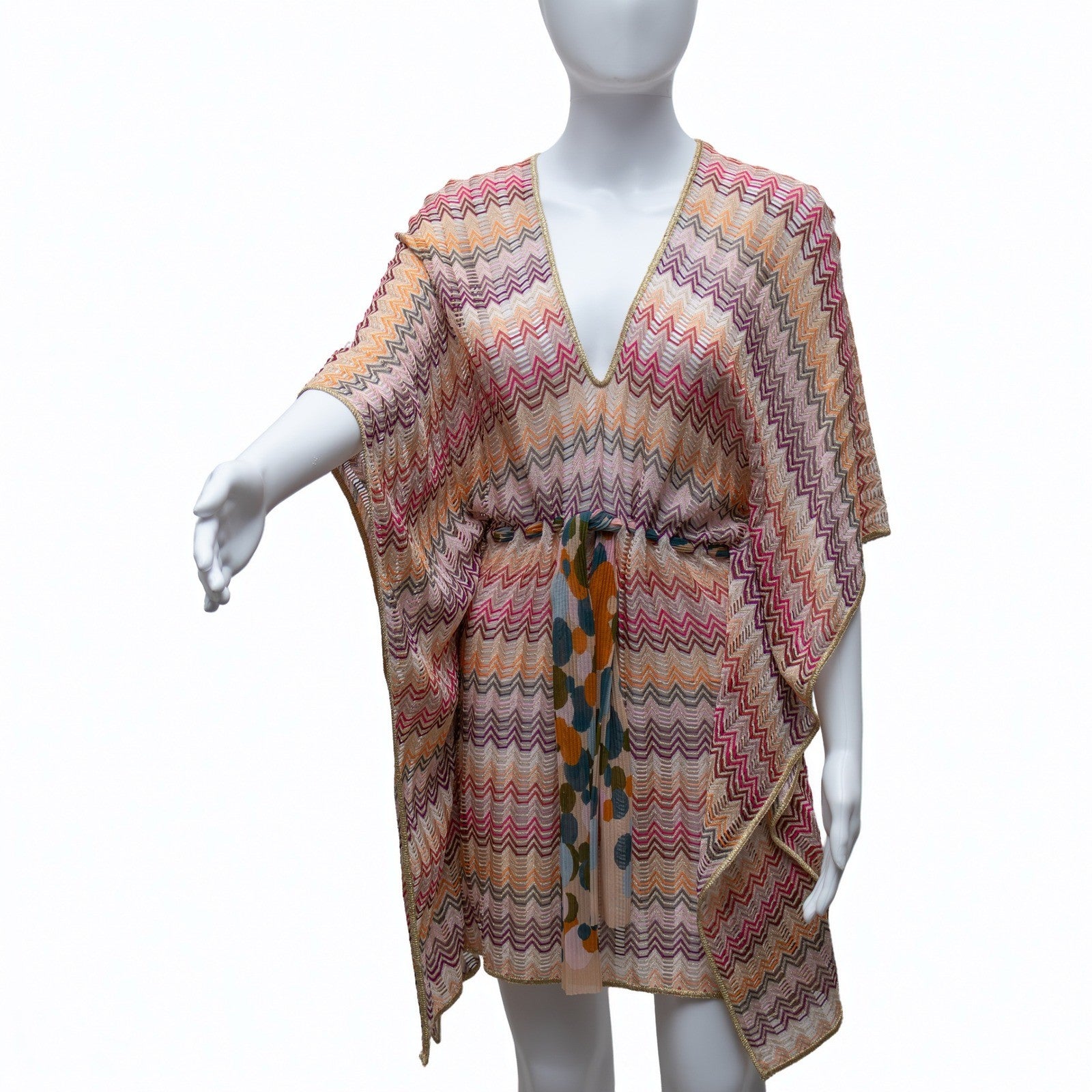Missoni Mare Multicolor Zigzag Knit Kaftan Tunic – Size 38 EU