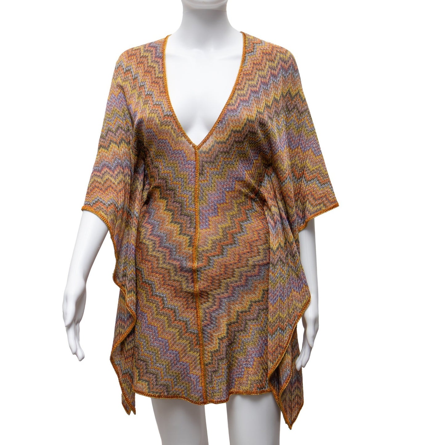 Missoni Mare Multicolor Zigzag Knit Kaftan Tunic – Size 38 EU
