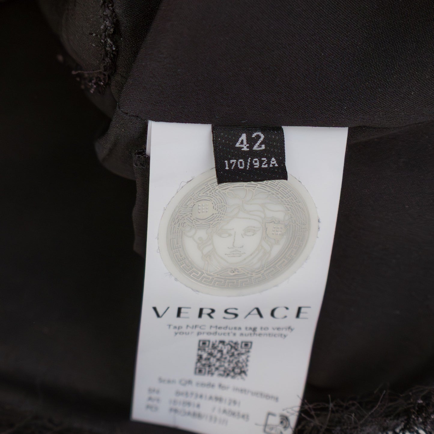 $1400 Versace Black Textured Bustier Crop Top  Size M (US 6 / UK 10)