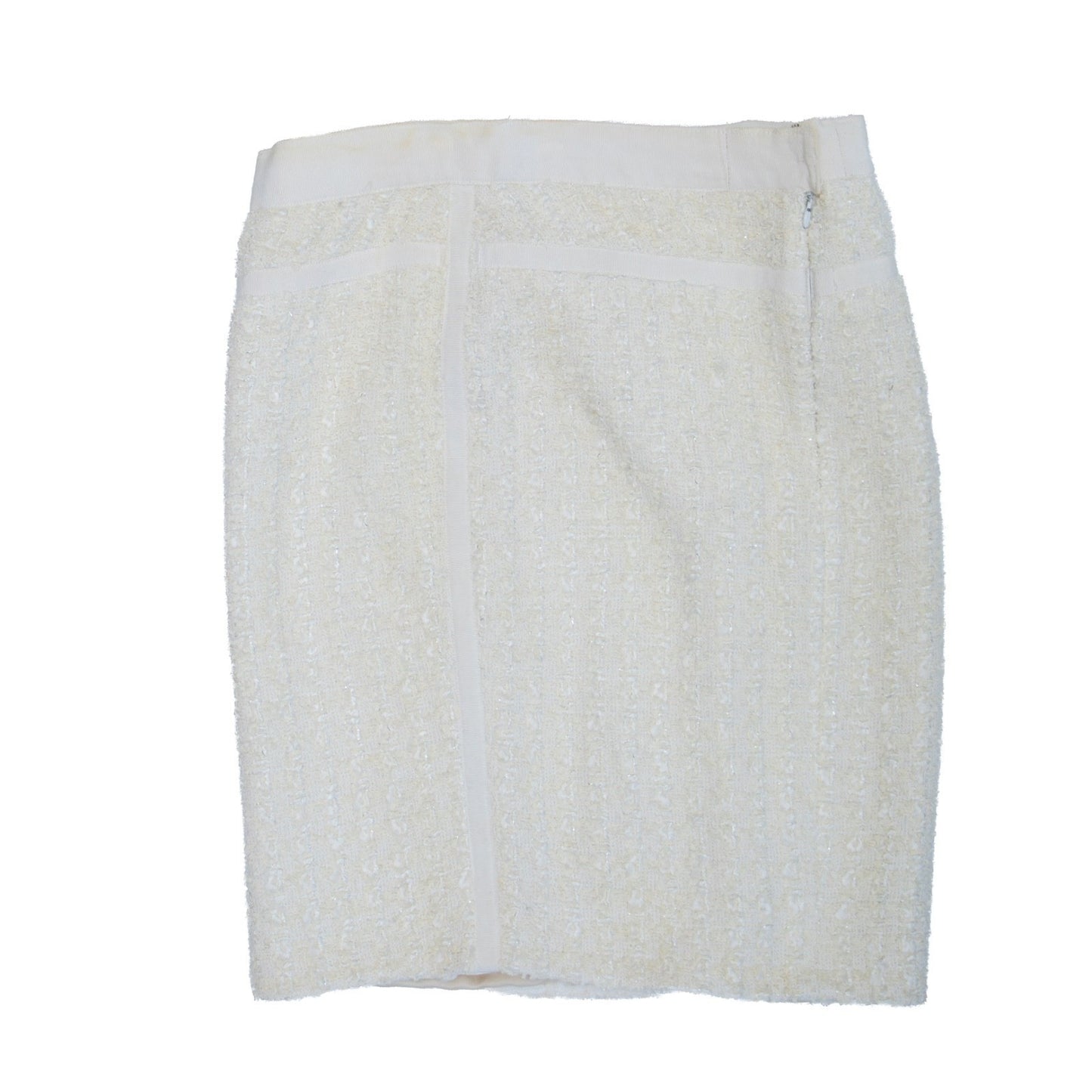 Chanel Vintage Cruise 1992 White Tweed  Camellia Flower  Jacket Suit Size 34