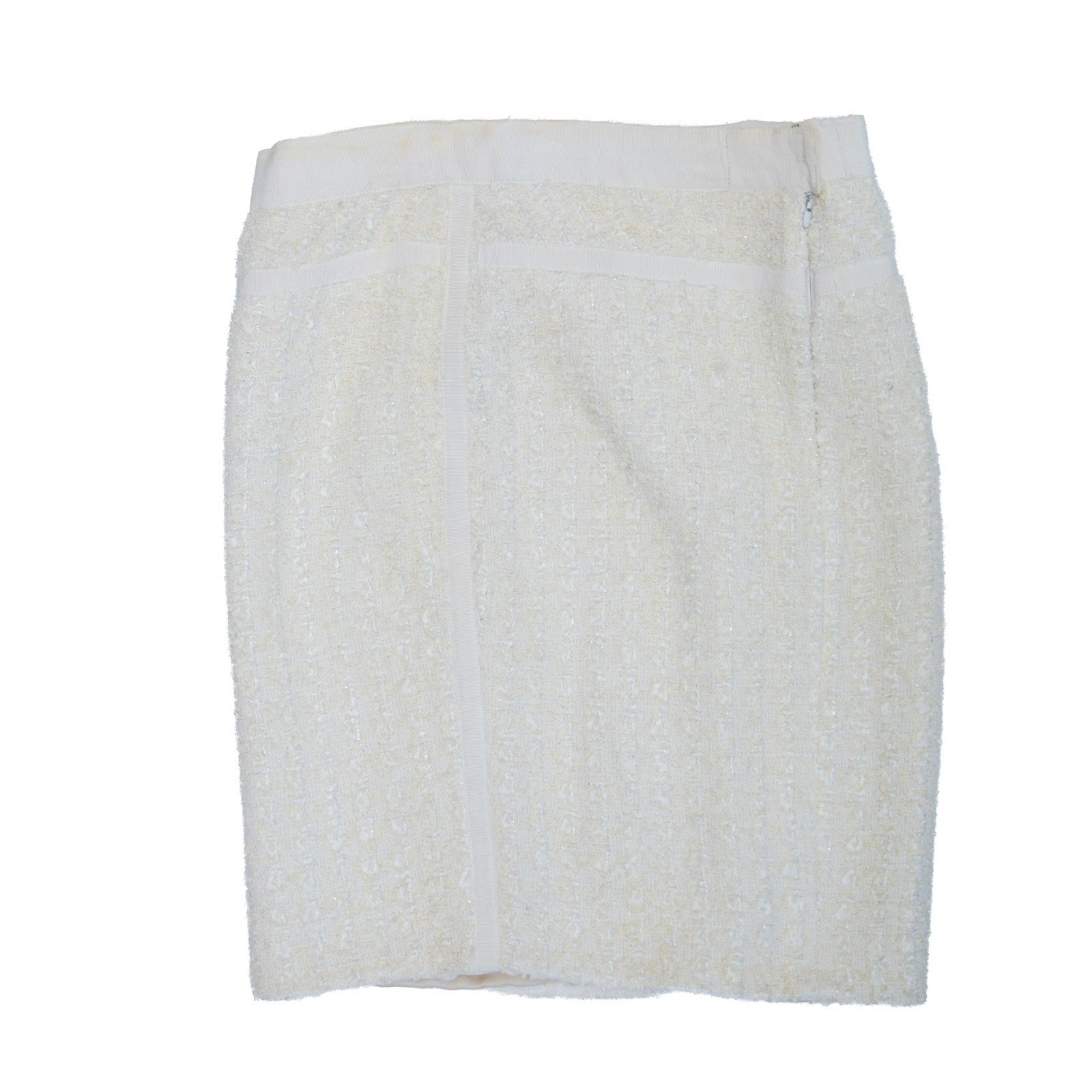 Chanel Vintage Cruise 1992 White Tweed  Camellia Flower  Jacket Suit Size 34
