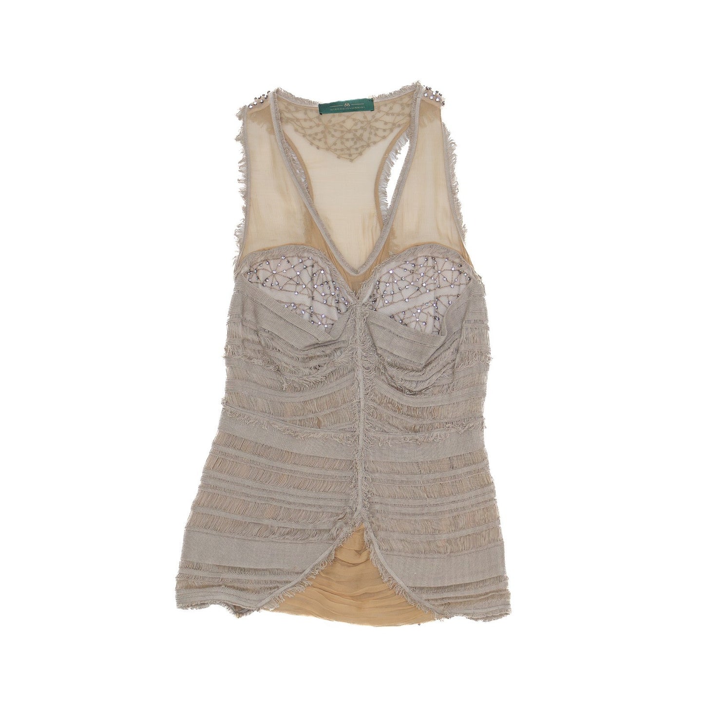 Mirco Giovannini Embellished Linen Tunic & Cropped Jacket Set - Size IT 44