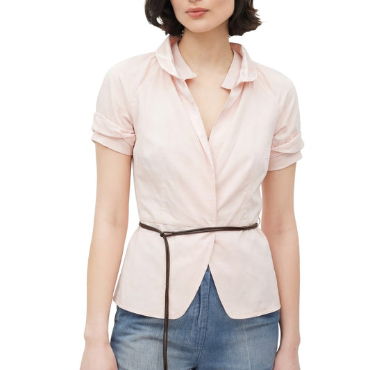 Brunello Cucinelli Vintage Blush Pink Short Sleeve Blazer Top IT 42 | US 6 UK 10