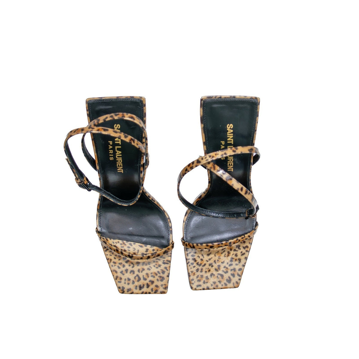 $1400 Saint Laurent Paris Leopard Strappy Sandals Heels EU 36.5/US 6.5