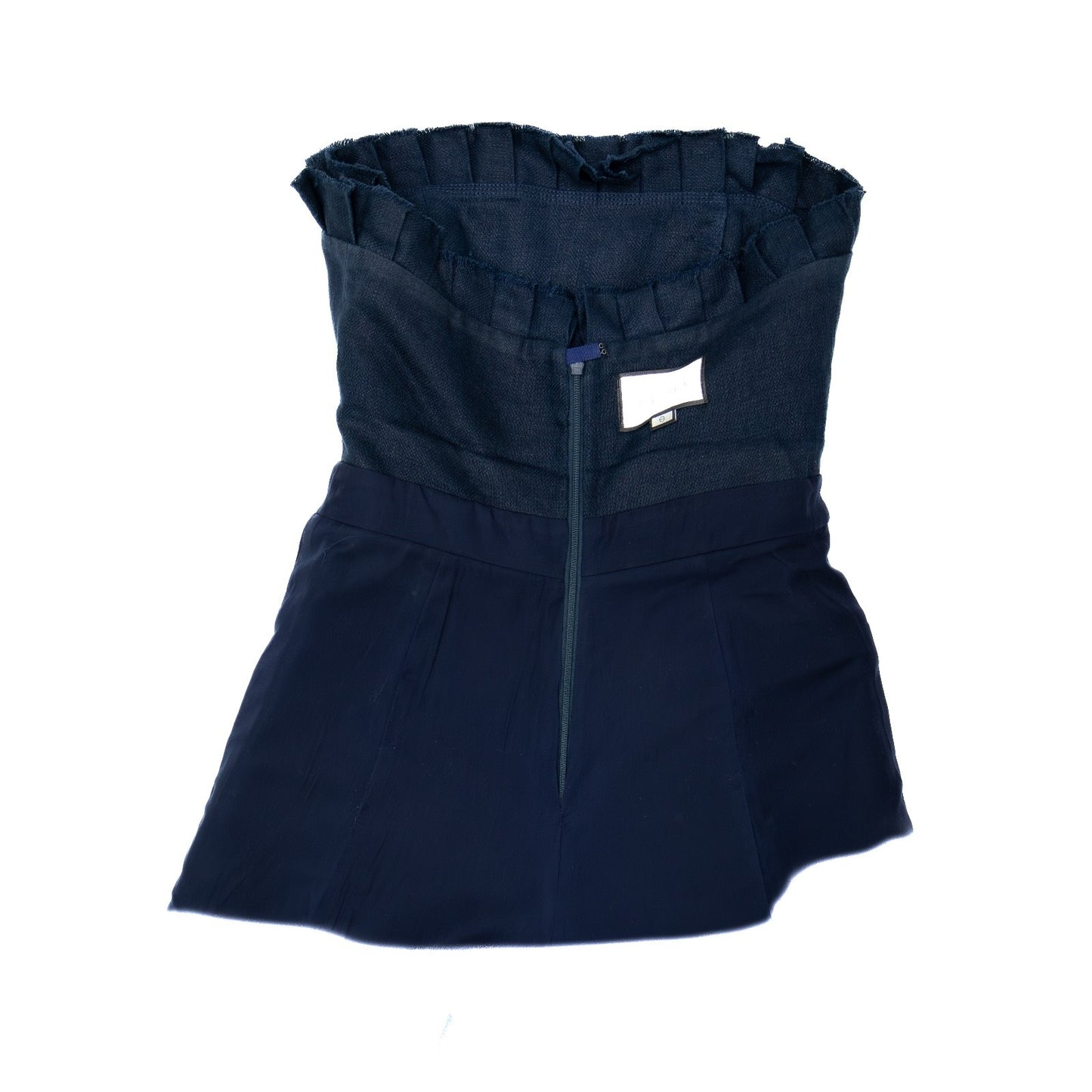 ALEXIS Strapless Linen Belted Romper Navy Blue Size S