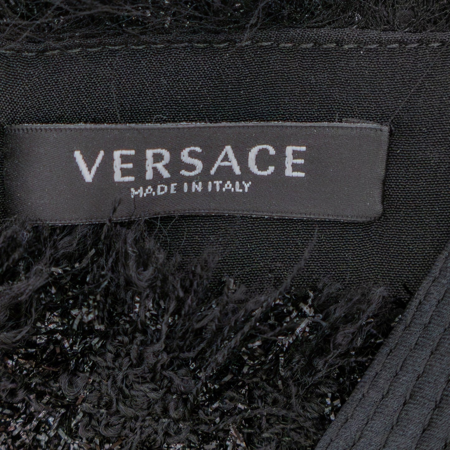 $1400 Versace Black Textured Bustier Crop Top  Size M (US 6 / UK 10)