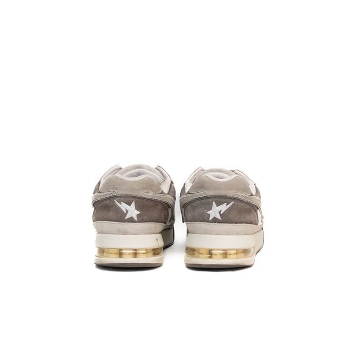 BAPE STA Low Top Sneakers White/Grey Suede Leather – Men's US 9