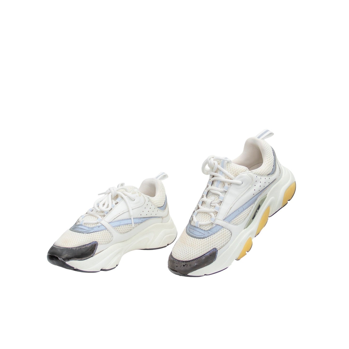 Christian Dior B22 Sneakers White Gray Mesh Leather Sneakers Size EU 43 US 10