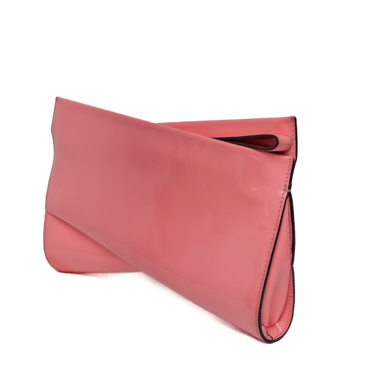Christian Louboutin “Loubitwist” Clutch/Shoulder Bag Patent Leather Pink