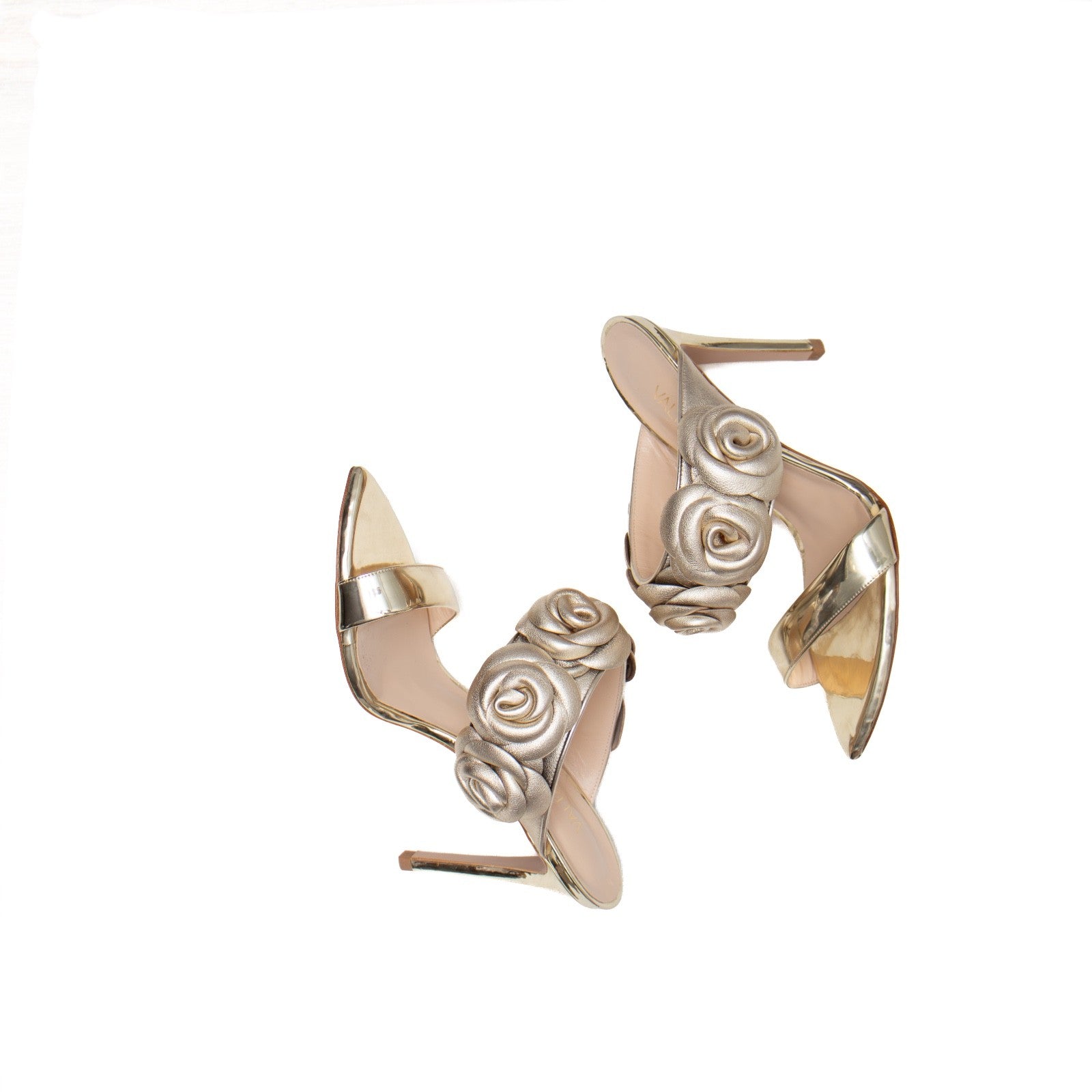 Valtadoros Gold Flower Mule Heels Women’s SZ EU (US 6)