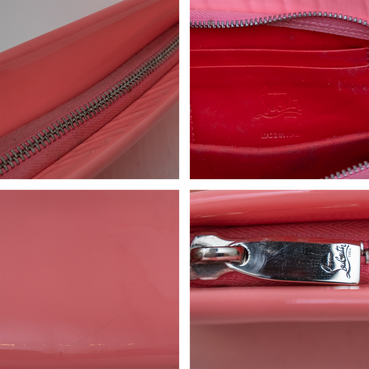 Christian Louboutin “Loubitwist” Clutch/Shoulder Bag Patent Leather Pink