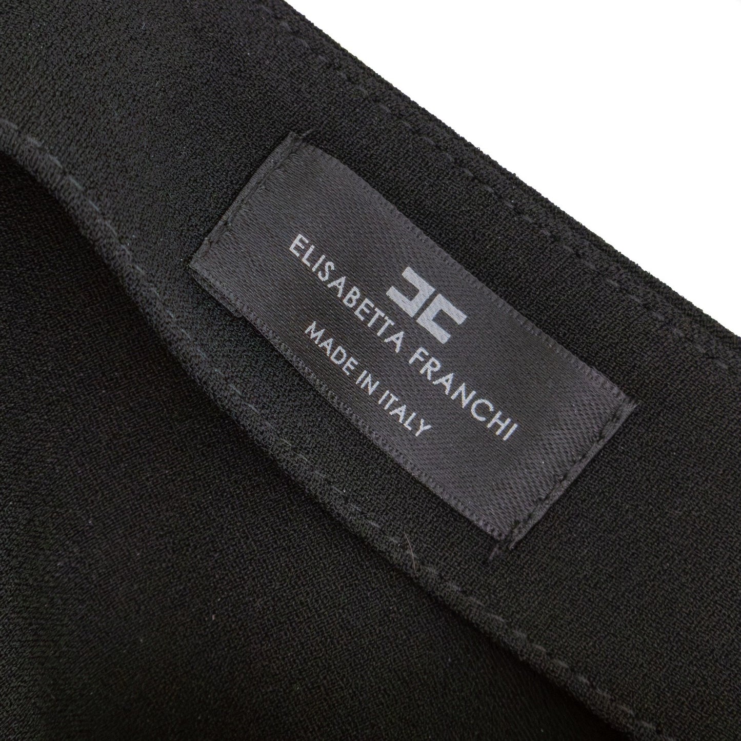 Elisabetta Franchi Black One-Shoulder Asymmetrical Midi Dress – IT 40 / US 4