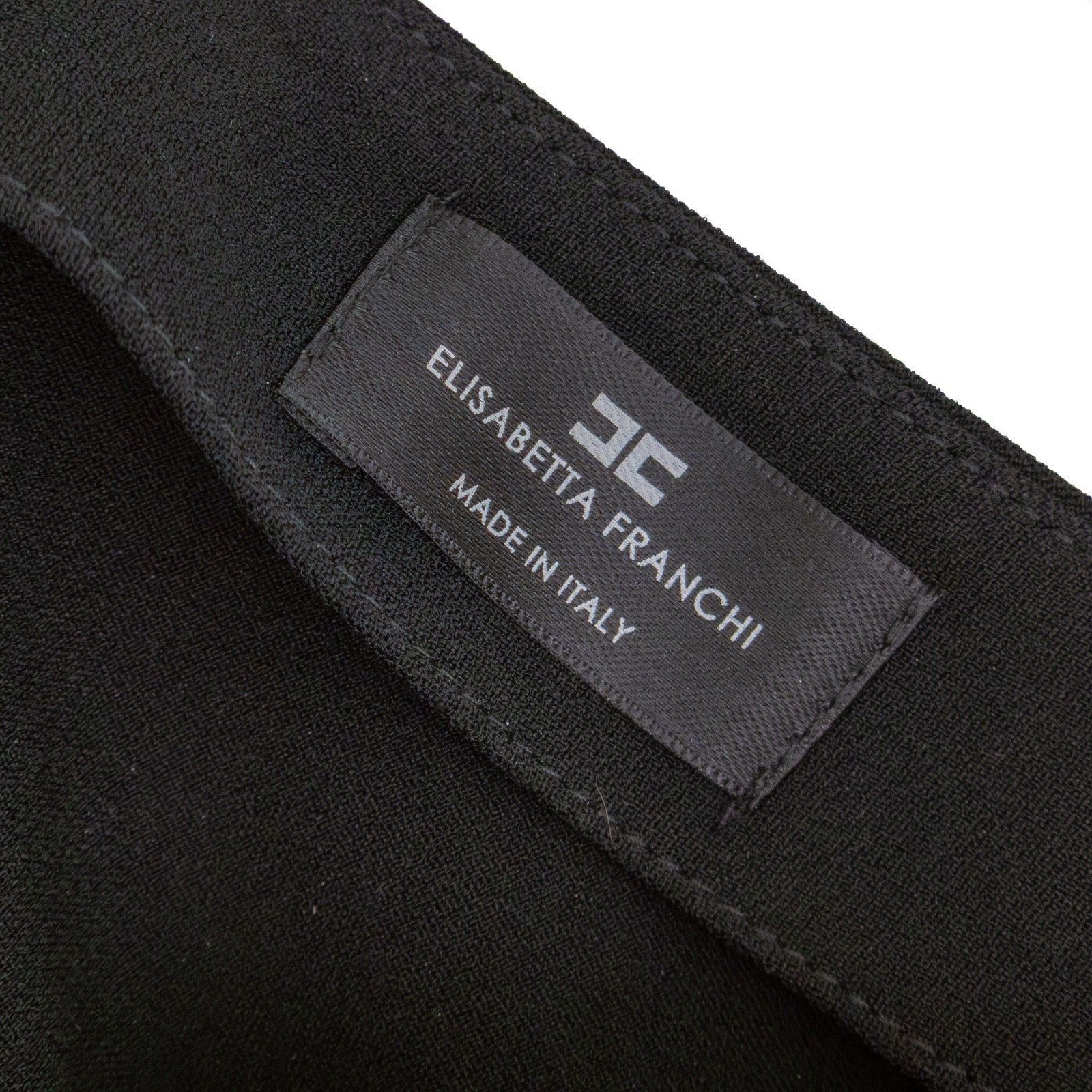 Elisabetta Franchi Black One-Shoulder Asymmetrical Midi Dress – IT 40 / US 4