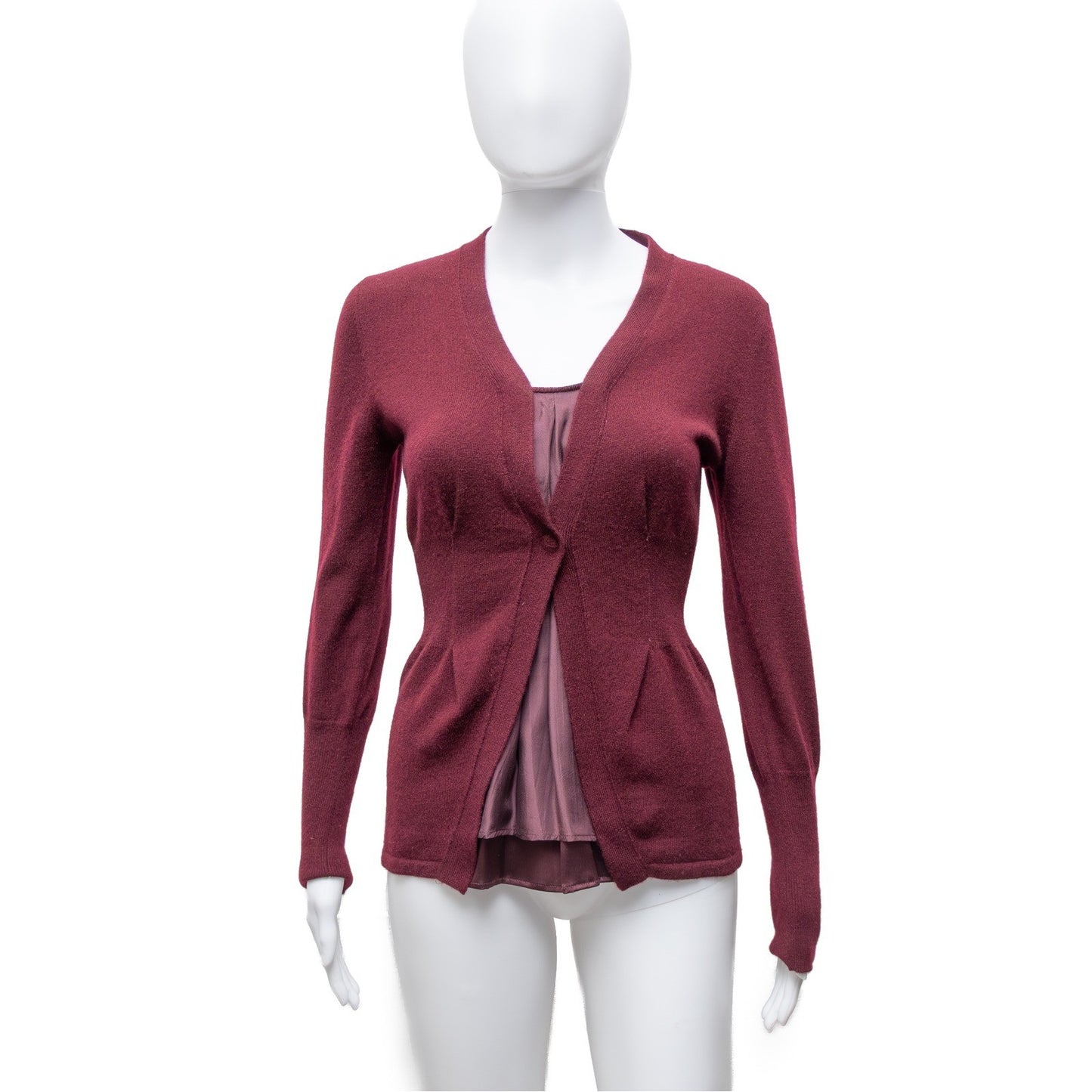 Brunello Cucinelli Vintage Cashmere Cardigan / Top – Burgundy - Size XS