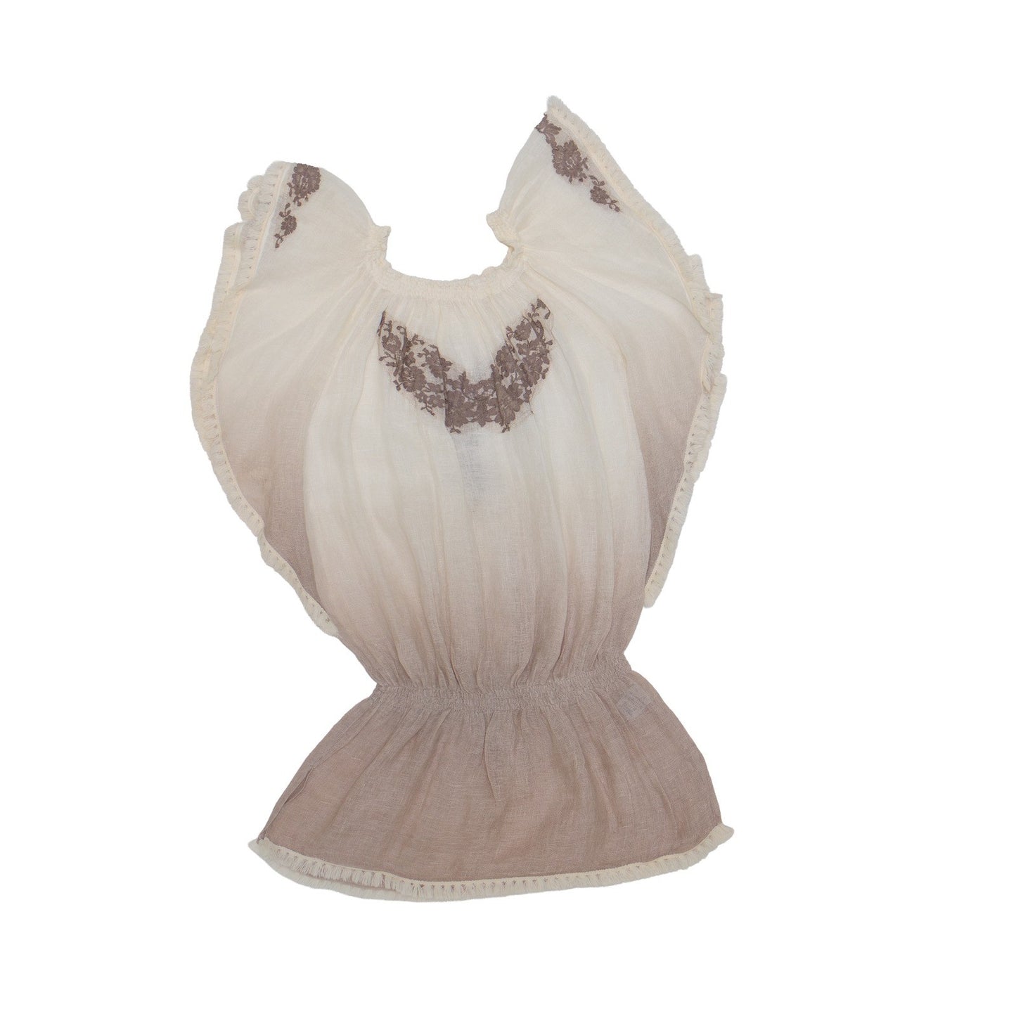 Vanita Rosa Paris St Barth Linen Tunic Dress Top – Boho Embroidered Size S-M