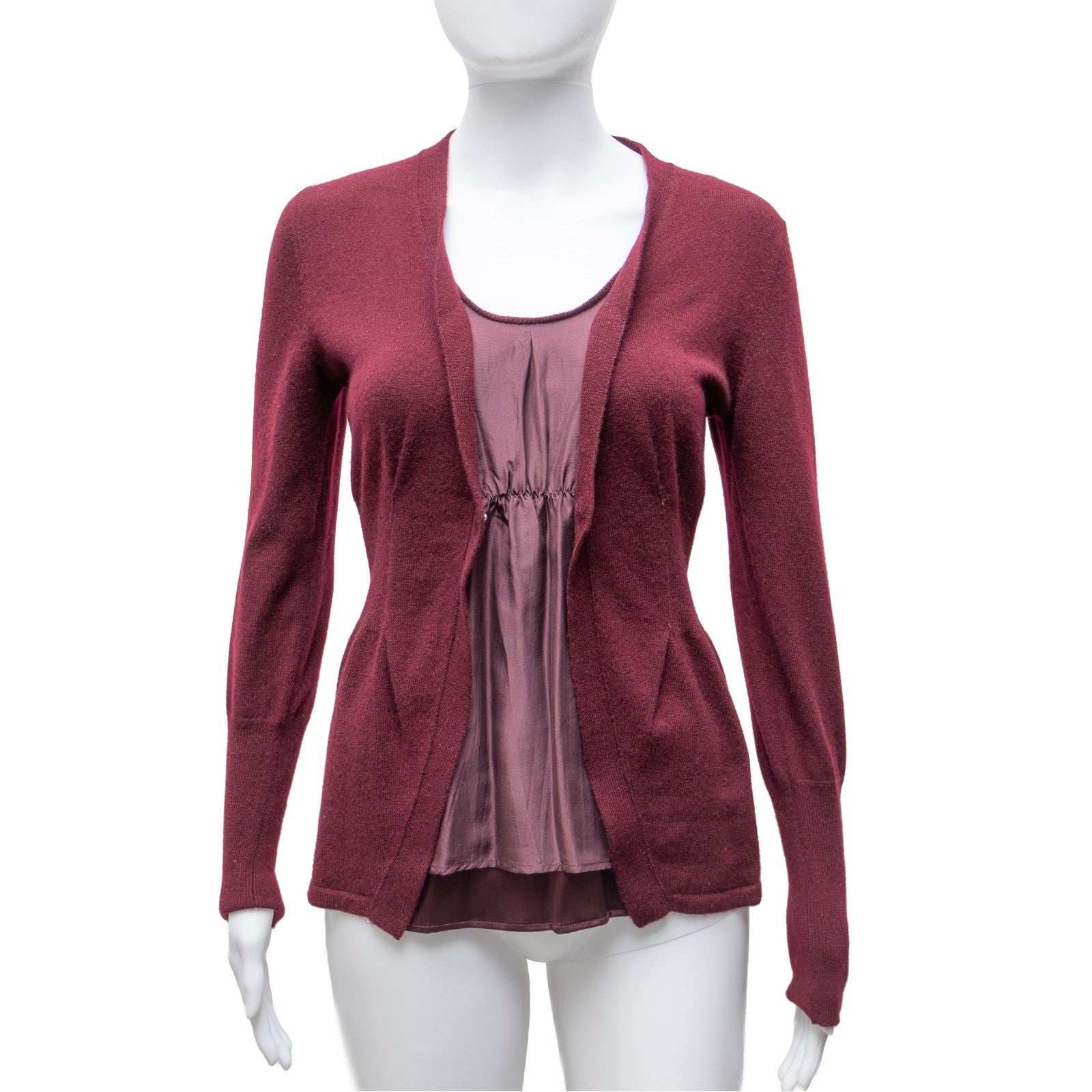 Brunello Cucinelli Vintage Cashmere Cardigan / Top – Burgundy - Size XS