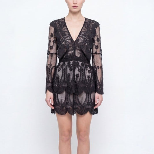 Elisabetta Franchi Black Lace Mini Dress – IT 40 (US 4 / UK 8)