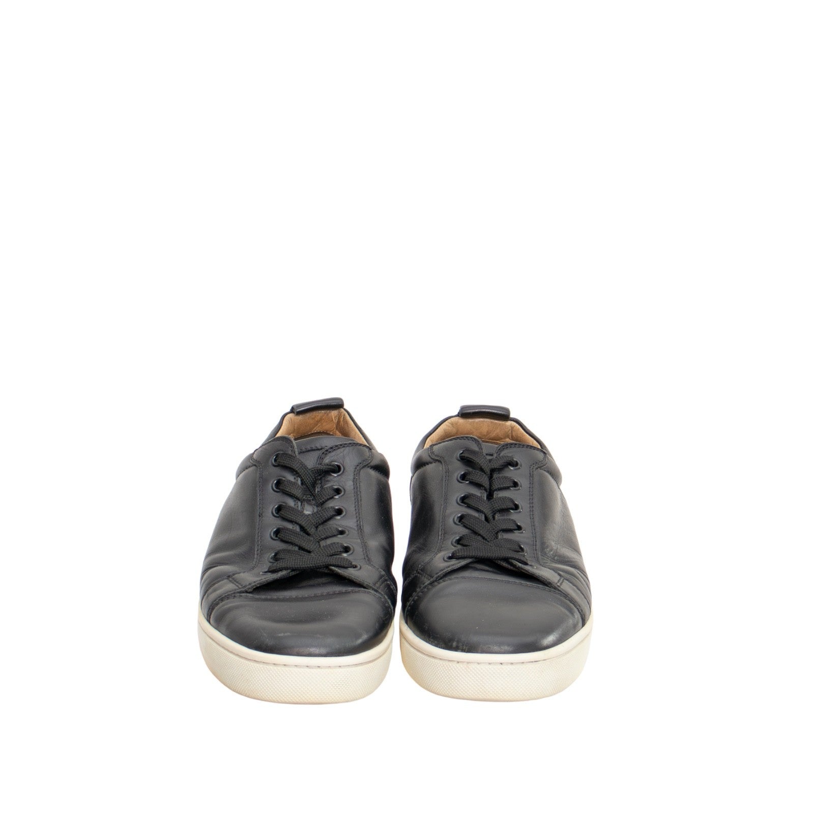 Christian Louboutin Rantulow Grained Leather Low Top Sneakers Black Mens Size 43