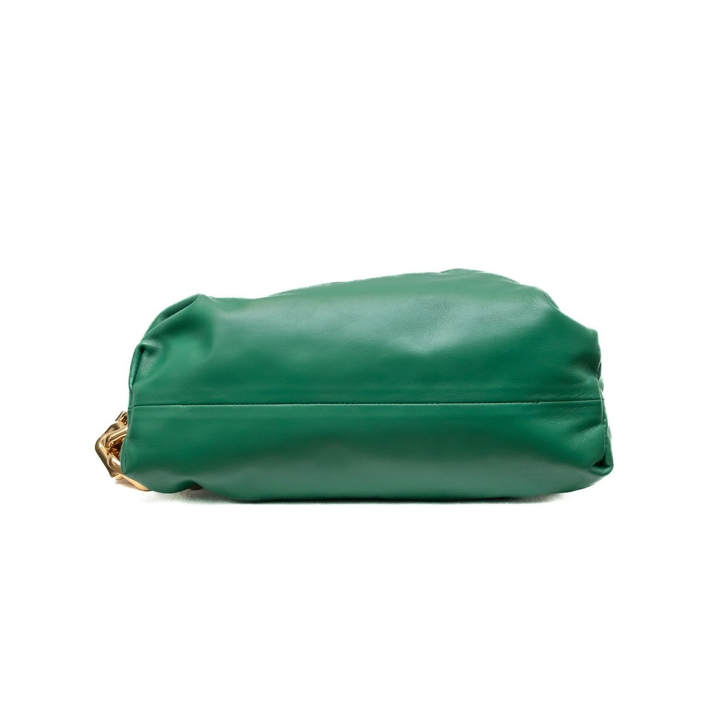 $3600 Bottega Veneta Green Leather Chain Pouch Gold Hardware  Authentic
