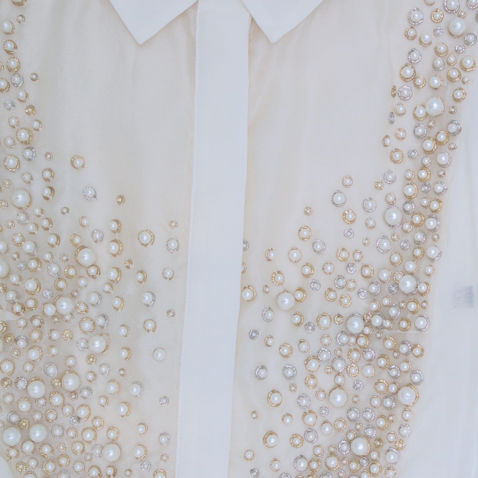 Elisabetta Franchi Pearl Embellished Blouse Top Size IT 42 / US 6 / UK 10