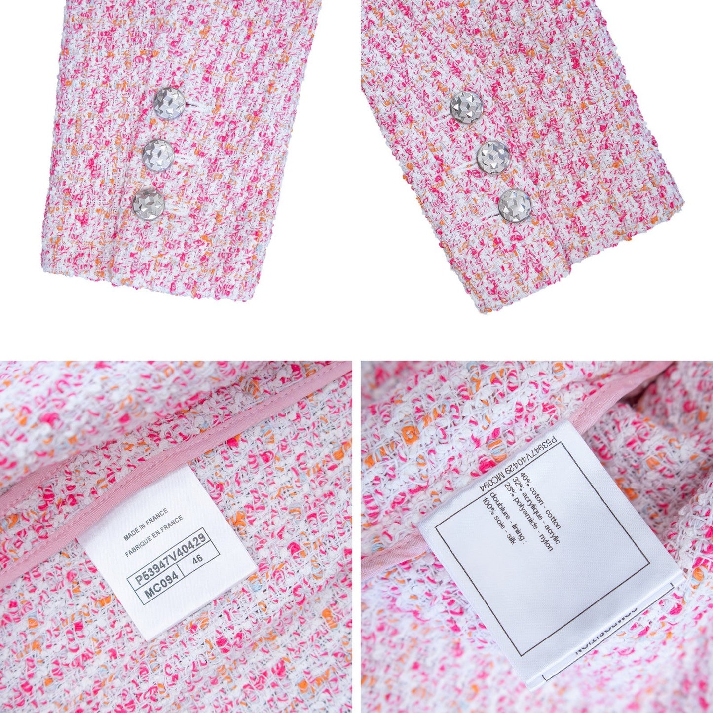 CHANEL SS16 Runway Pink Tweed Jacket & Skirt Suit Set FR 46 US 14 Karl Lagerfeld