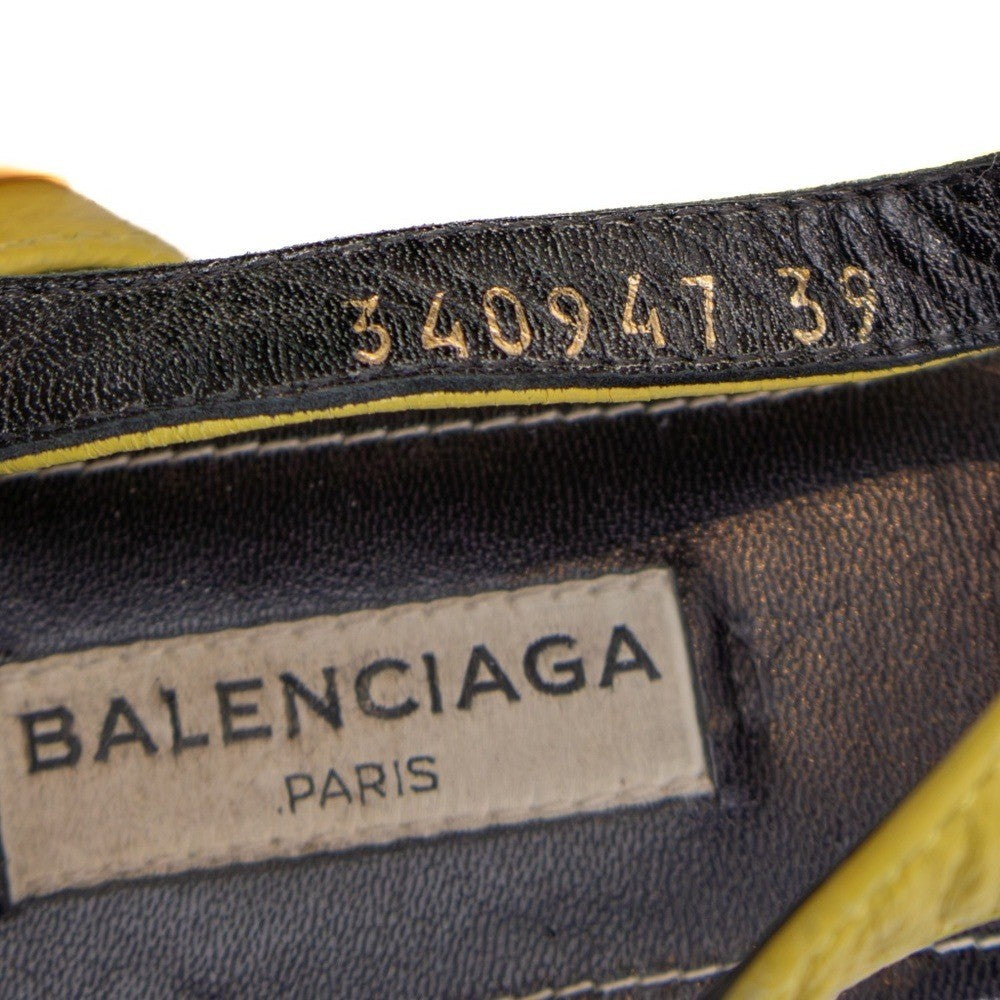 Balenciaga Arena T-Strap Yellow Leather Studded Sandals – EU 39 / UK 6 / US 9