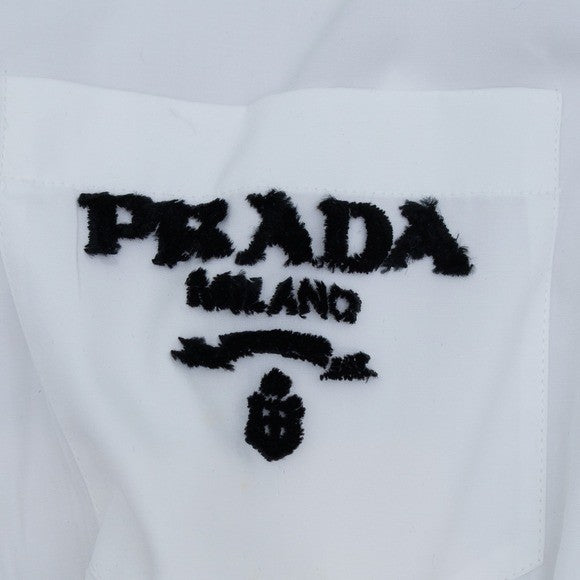 $1450 Prada Milano Cropped Button-Up Shirt – White – Size IT 40 (Women's)