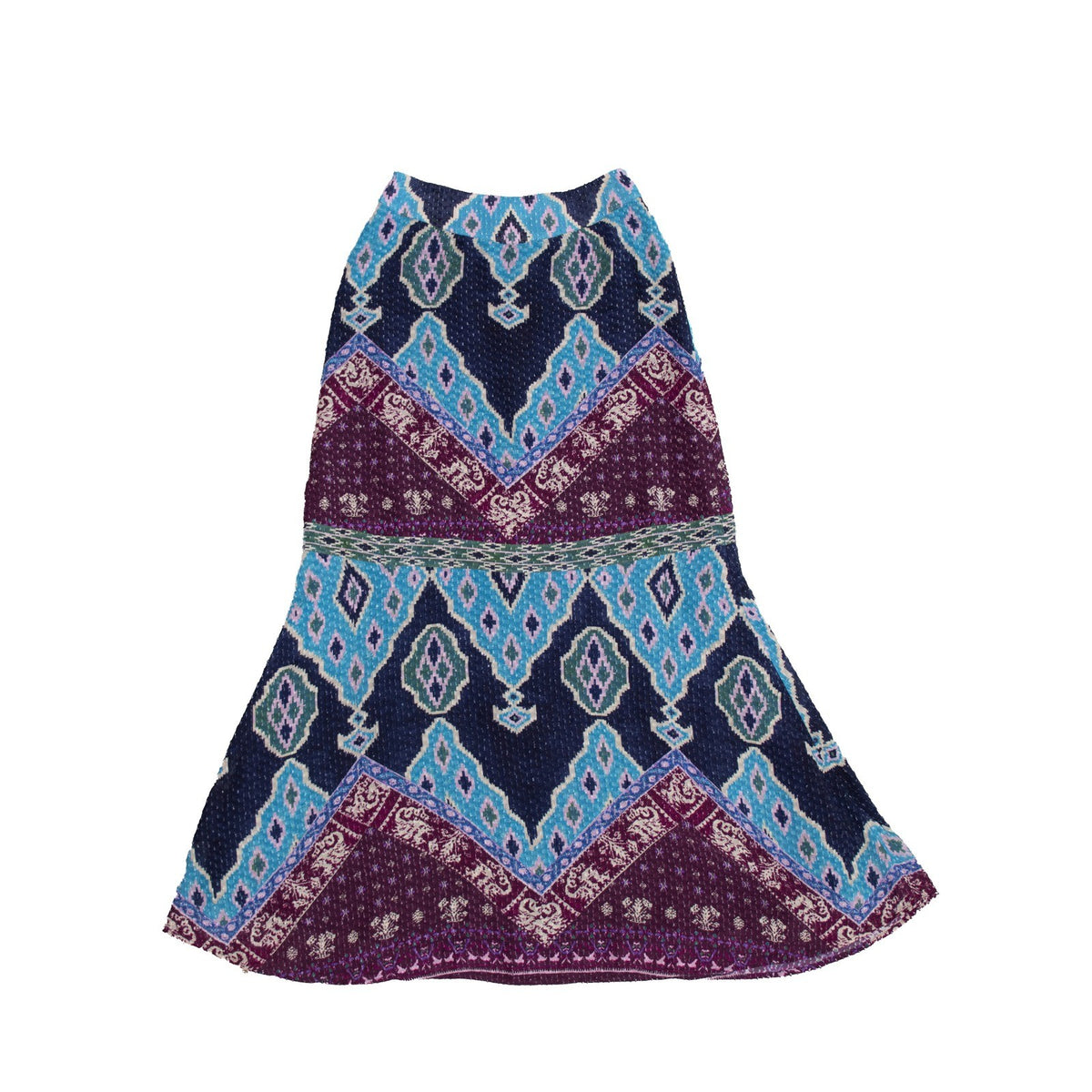 ba&sh Marine Geometric Print Flared Midi Skirt Women's FR 34 US 2 XS Boho