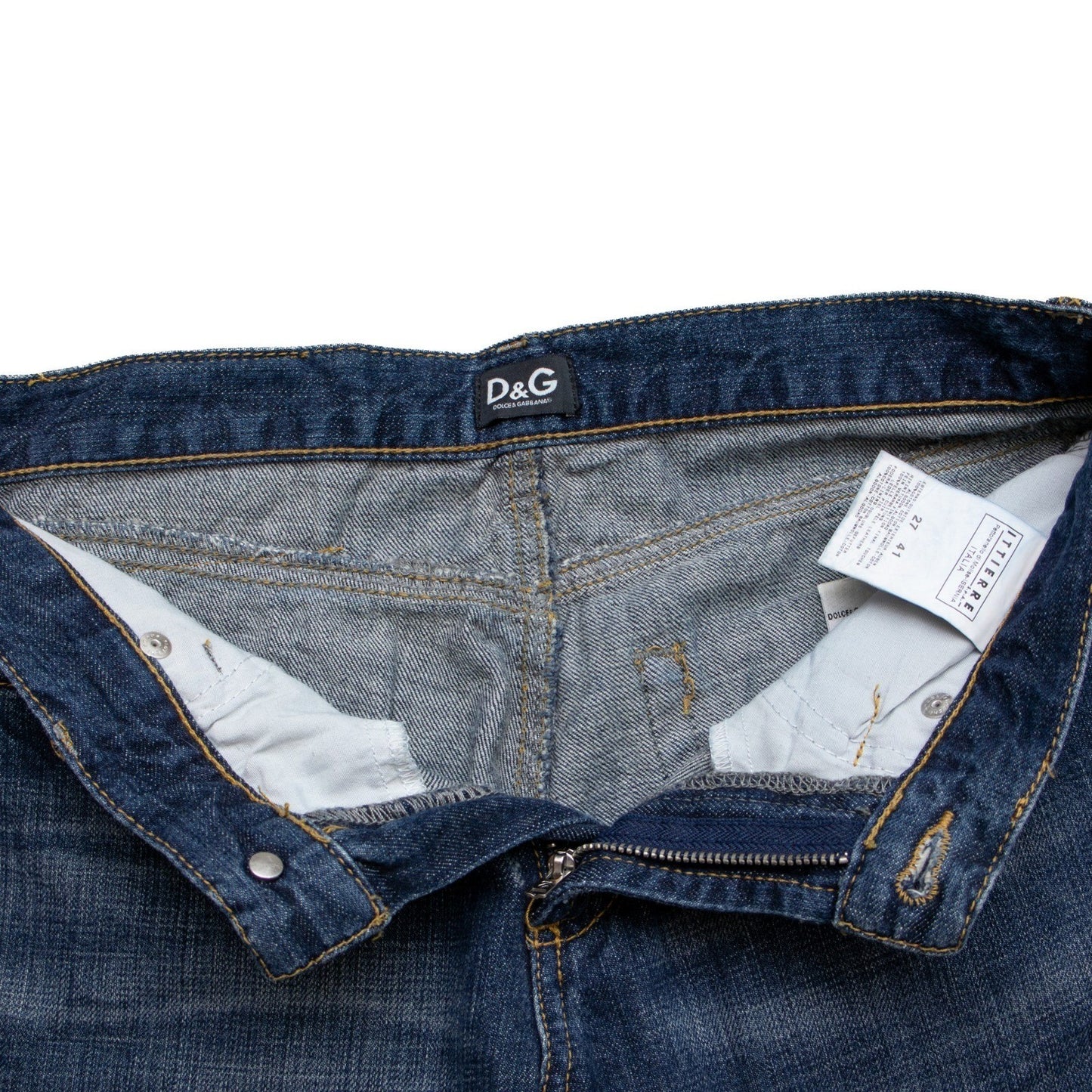 D&G Dolce & Gabbana Distressed Patchwork Graphic Jeans Size 27 / IT 41