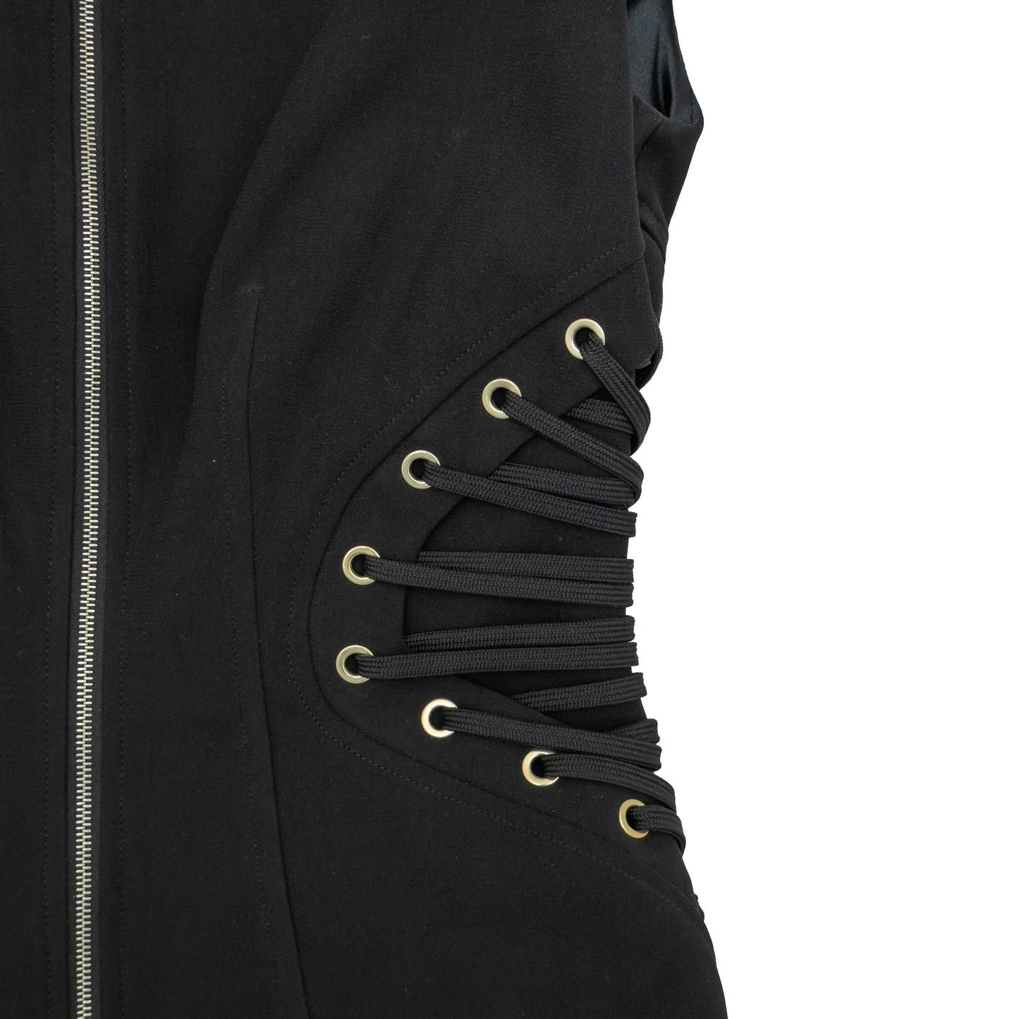 ELISABETTA FRANCHI Lace-Up Corset Style Jacket Top Black IT 42