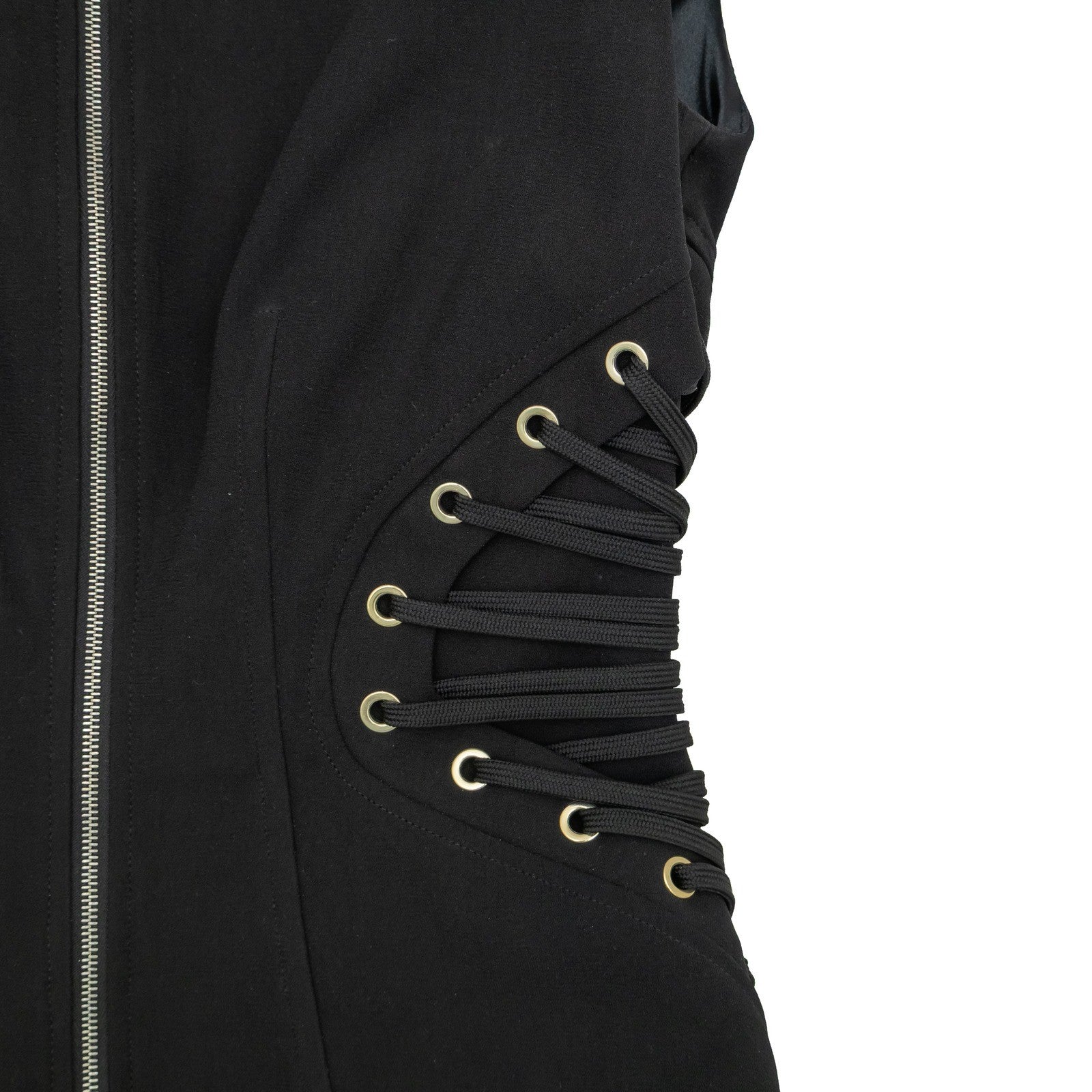 ELISABETTA FRANCHI Lace-Up Corset Style Jacket Top Black IT 42