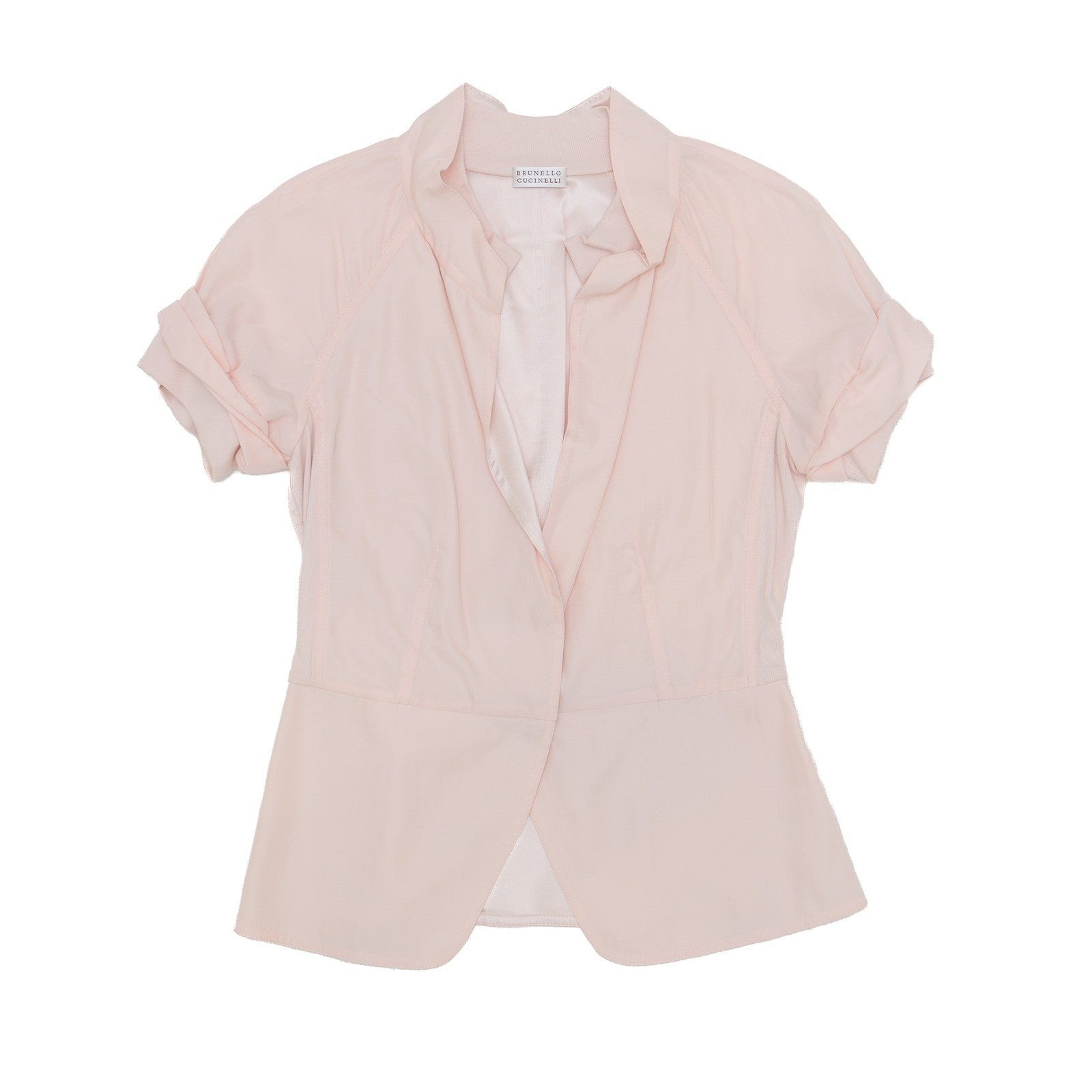 Brunello Cucinelli Vintage Blush Pink Short Sleeve Blazer Top IT 42 | US 6 UK 10